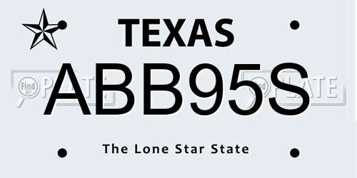 ABB95S Texas License Plate
