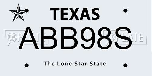 ABB98S Texas License Plate