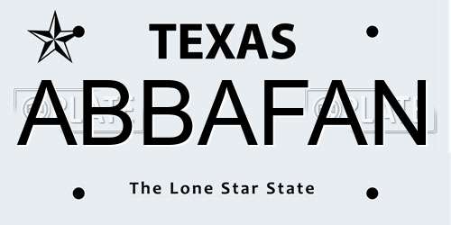 ABBAFAN Texas License Plate