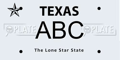 ABC Texas License Plate
