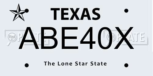 ABE40X Texas License Plate