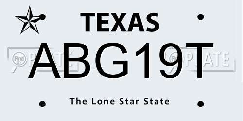 ABG19T Texas License Plate