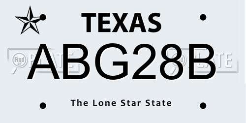ABG28B Texas License Plate