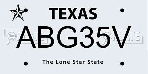 ABG35V Texas License Plate