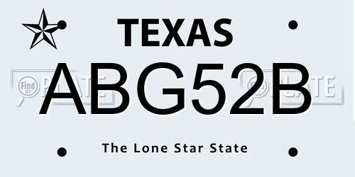 ABG52B Texas License Plate