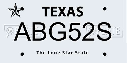ABG52S Texas License Plate