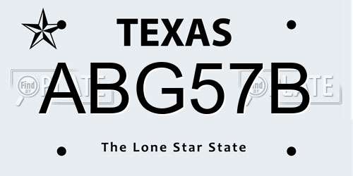 ABG57B Texas License Plate