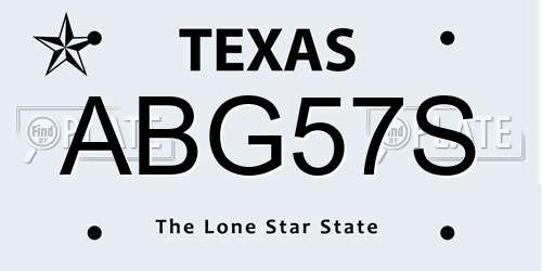 ABG57S Texas License Plate