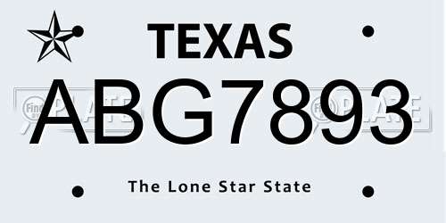 ABG7893 Texas License Plate