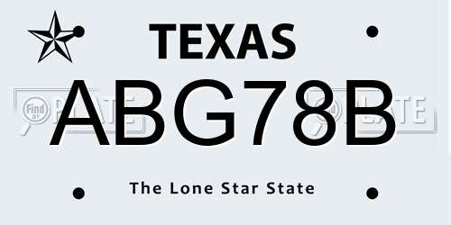 ABG78B Texas License Plate