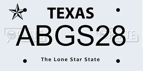 ABGS28 Texas License Plate