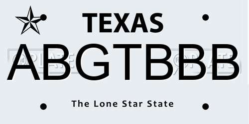 ABGTBBB Texas License Plate