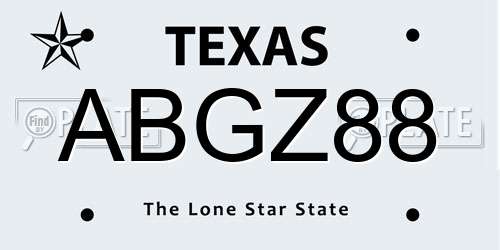 ABGZ88 Texas License Plate