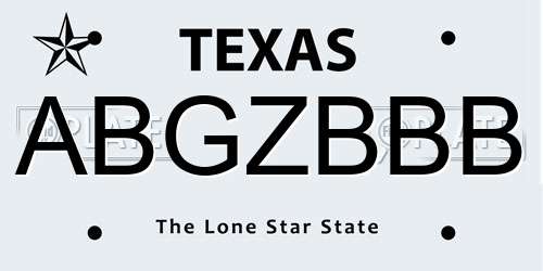 ABGZBBB Texas License Plate