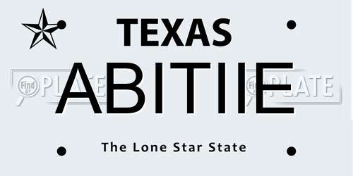 ABITIIE Texas License Plate