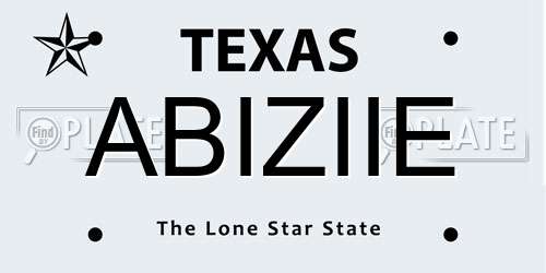 ABIZIIE Texas License Plate