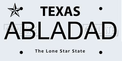 ABLADAD Texas License Plate