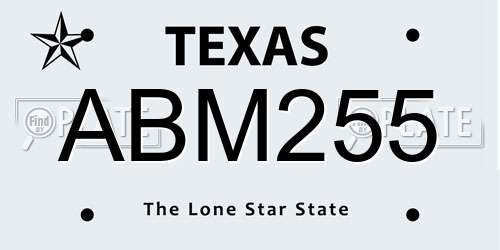 ABM255 Texas License Plate