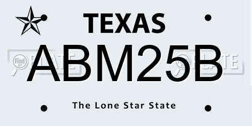 ABM25B Texas License Plate