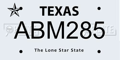 ABM285 Texas License Plate