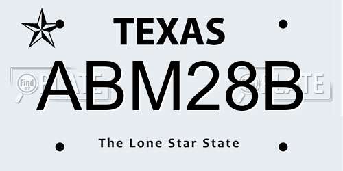 ABM28B Texas License Plate