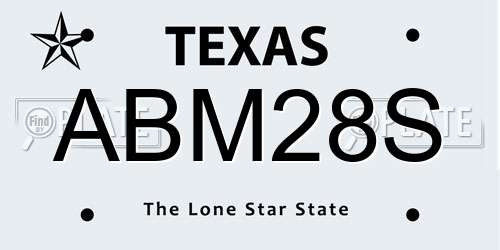 ABM28S Texas License Plate