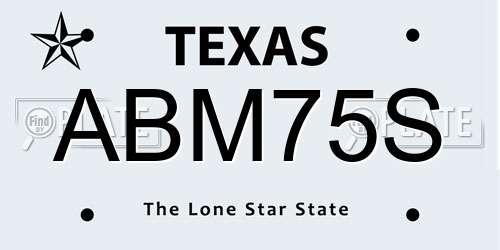 ABM75S Texas License Plate