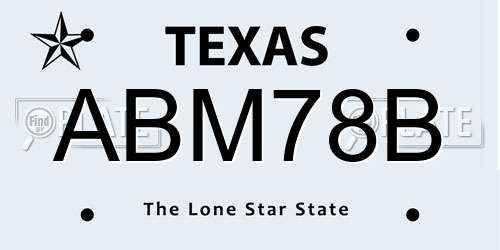 ABM78B Texas License Plate