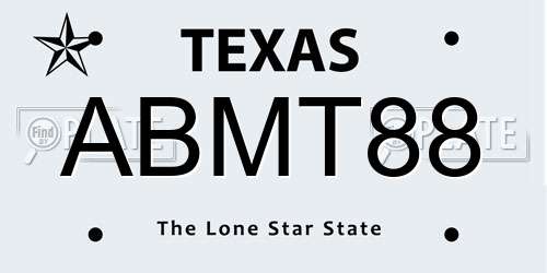 ABMT88 Texas License Plate