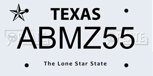 ABMZ55 Texas License Plate