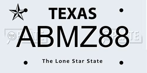 ABMZ88 Texas License Plate