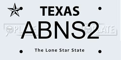ABNS2 Texas License Plate