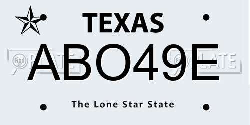ABO49E Texas License Plate