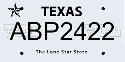 ABP2422 Texas License Plate