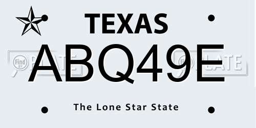 ABQ49E Texas License Plate