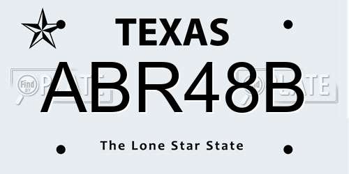 ABR48B Texas License Plate