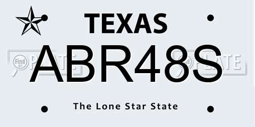 ABR48S Texas License Plate