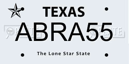 ABRA55 Texas License Plate