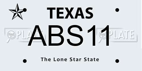 ABS11 Texas License Plate