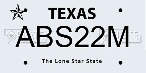 ABS22M Texas License Plate
