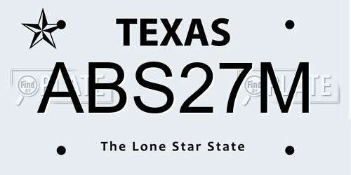 ABS27M Texas License Plate