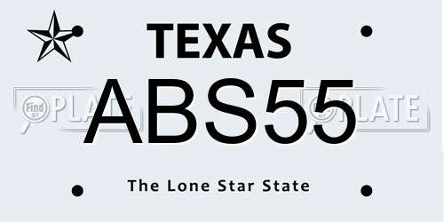 ABS55 Texas License Plate
