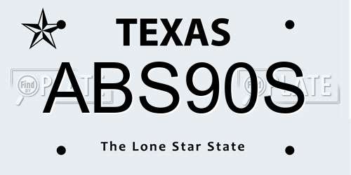 ABS90S Texas License Plate
