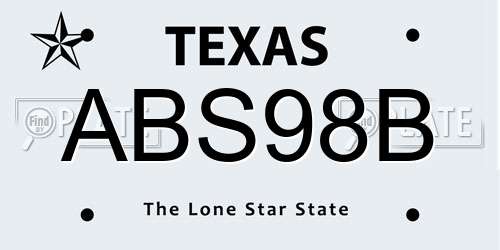 ABS98B Texas License Plate