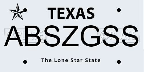 ABSZGSS Texas License Plate
