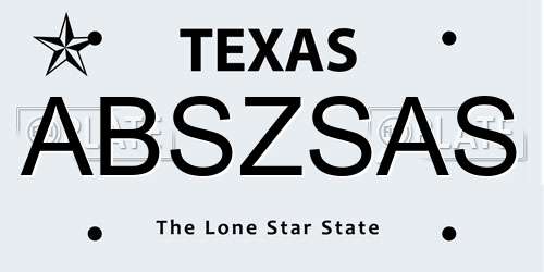 ABSZSAS Texas License Plate