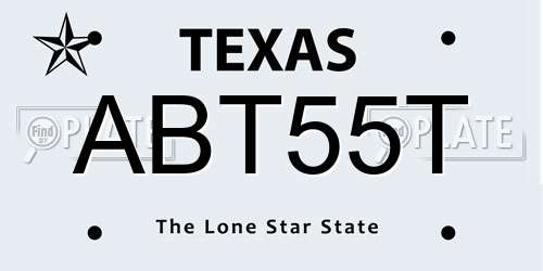 ABT55T Texas License Plate