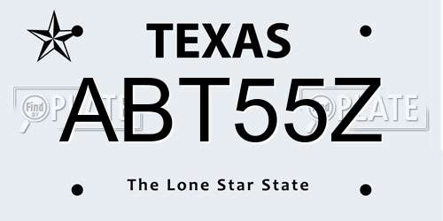 ABT55Z Texas License Plate