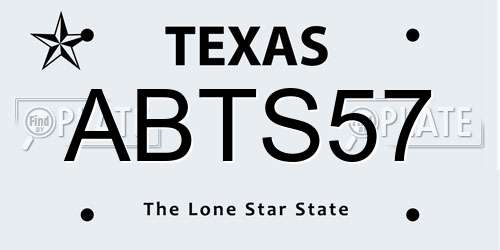 ABTS57 Texas License Plate