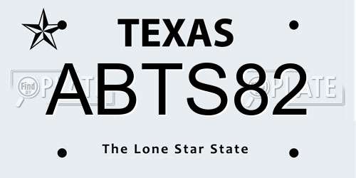 ABTS82 Texas License Plate